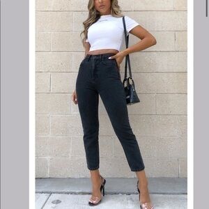 White Fox Boutique High Rise Crop Jeans Size XS